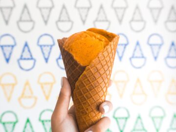 Almond Orange Ice Cream Cone